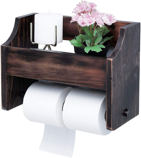 Creative Solid Wood Wall-mounted Paper Towel Rack & Toilet Roll Holder -  NaturalGoodz