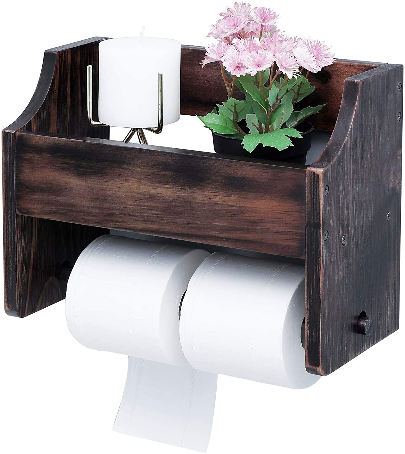 Funny Wood Toilet Paper Holder Roll Tissue Wall Mounted Papers