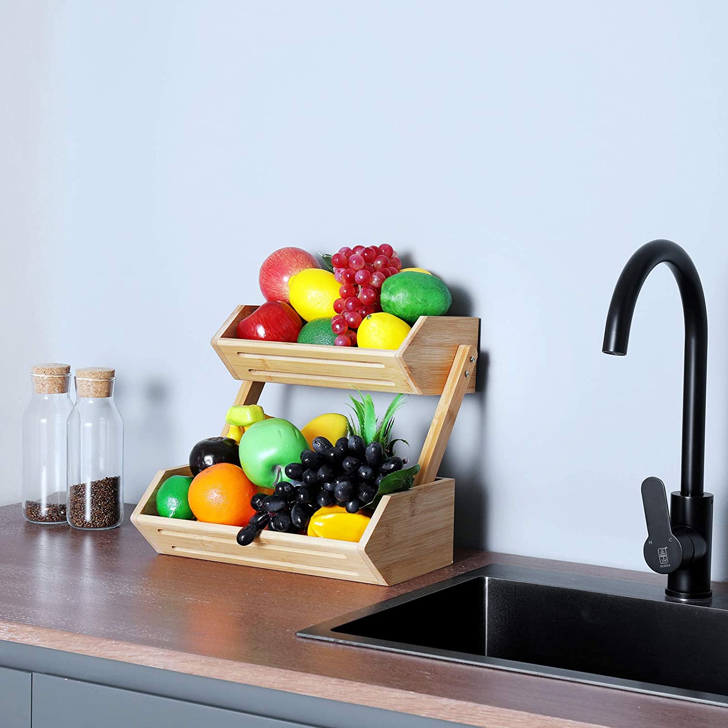 Fruit Basket Bowl Nut Storage Container With Dividers Minimalist Home  Kitchen