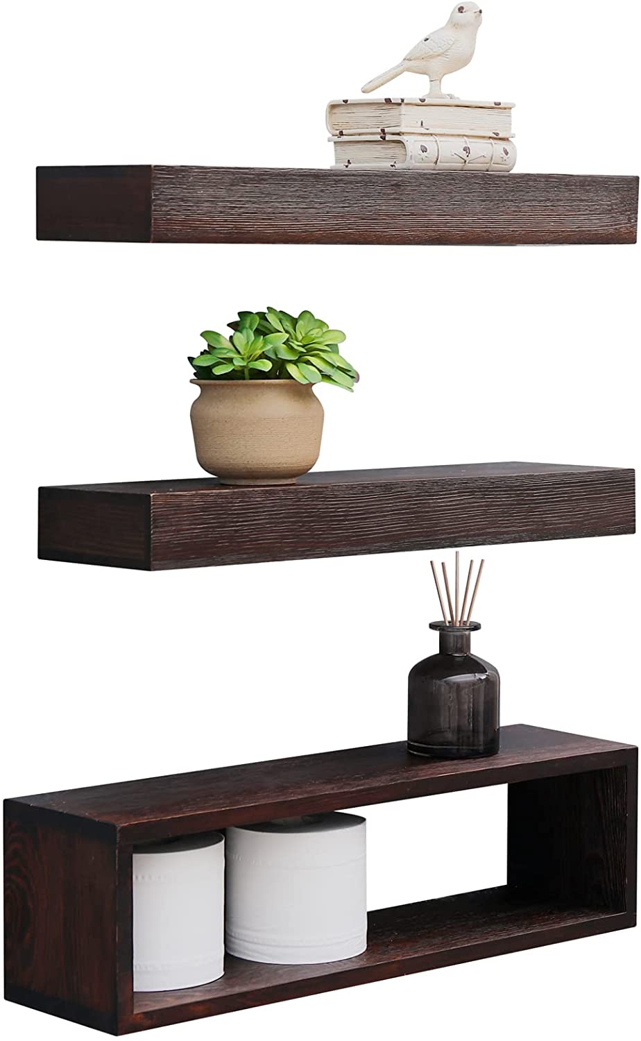 15.7 in. W x 5.9 in. D Tier Wall Mounted Floating Shelves, Rustic